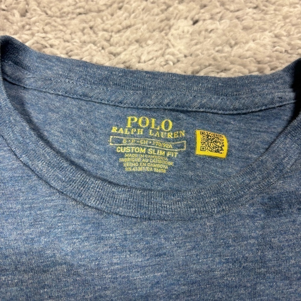 Polo Ralph Lauren Shirt Mens Small Crewneck Long Sleeve Custom Slim Fit Blue - Picture 2 of 4
